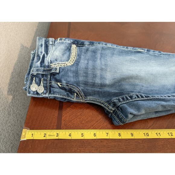 Vigoss Skinny Jeans 1/2 The Dublin 29x26 Low Rise Bling Rhinestone Embroidered - Picture 12 of 16